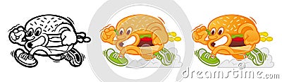 Set fast food burger Vector Illustration