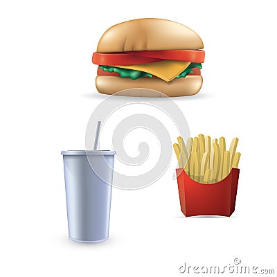 set of fastfood icons. Vector illustration decorative design Vector Illustration