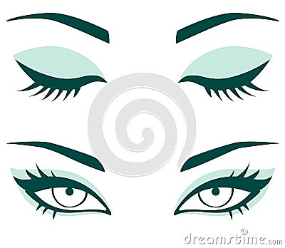 Set of female eyes Vector Illustration