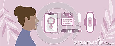 set of female hygiene products menstruation woman body Vector Illustration