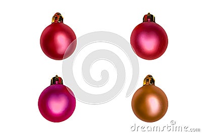 Set of festive balls for christmas tree isolated on white background Stock Photo