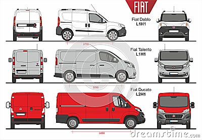 Set of Fiat Vans and Minivans 2015-present Editorial Stock Photo