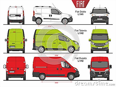 Set of Fiat Vans and Minivans 2015-present Editorial Stock Photo