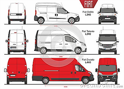 Set of Fiat Vans and Minivans 2015-present Editorial Stock Photo