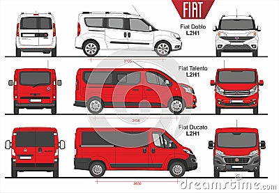 Set of Fiat Vans and Minivans 2015-present Editorial Stock Photo