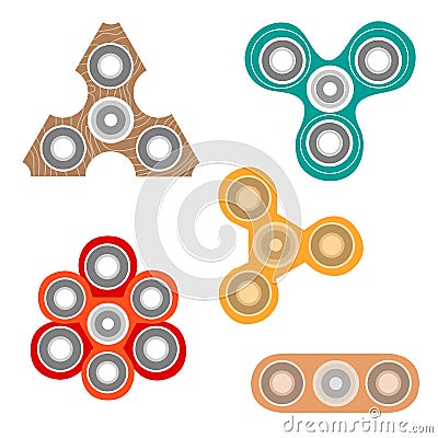 Set of fidget spinners. Vector Illustration