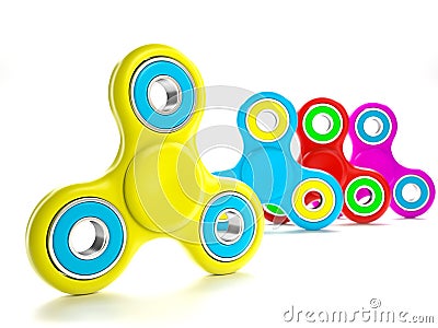 Set of fidget spinners Cartoon Illustration