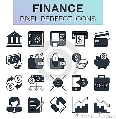 Set of finance icons. Vector Illustration