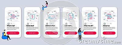 Set of Finance icons, such as Report, Payment message, Report document. Vector Vector Illustration