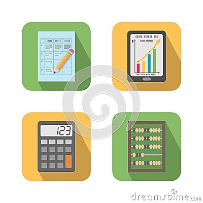 Set of financial business tools Vector Illustration