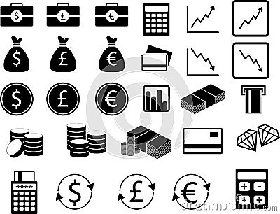 Set of financial icons Vector Illustration