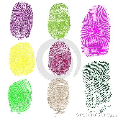 Set of fingerprints, vector illustration Vector Illustration