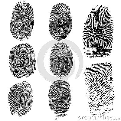 Set of fingerprints, vector illustration Vector Illustration