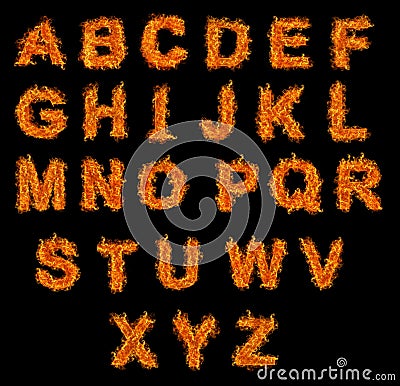 Set Of Fire Alphabet Royalty Free Stock Images - Image: 17125599
