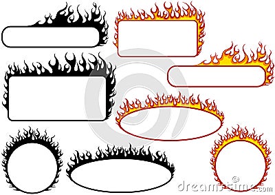 Set of Fire Banners Vector Illustration
