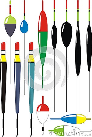 Set of fishing floats Vector Illustration