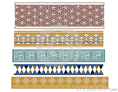 Set of five Babylonian designs Stock Photo