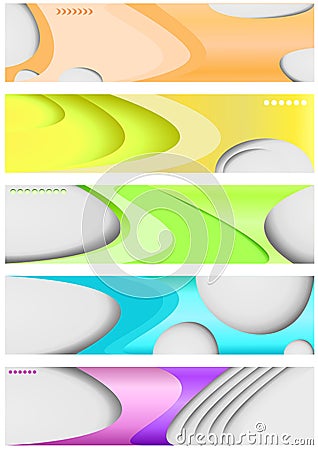 Set of five banners Vector Illustration