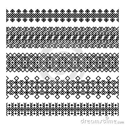 Set of five geometric decorative elements Vector Illustration