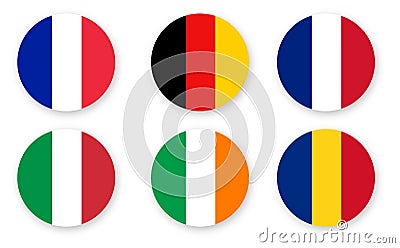 Set of flags, color vector graphic design isolated on white Stock Photo