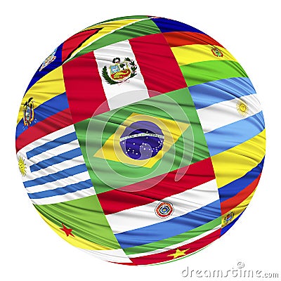 Set of flags of South American countries in alphabetical order Stock Photo