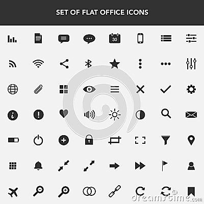 Set of flat office web icons Stock Photo