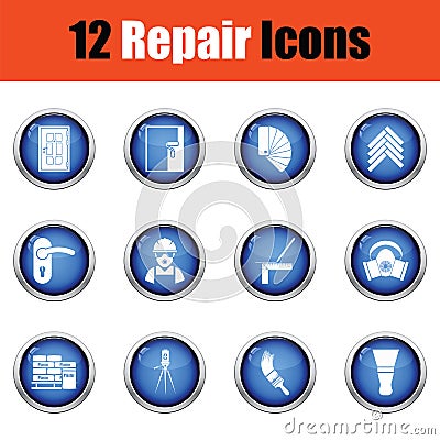 Set of flat repair icons. Vector illustration Vector Illustration