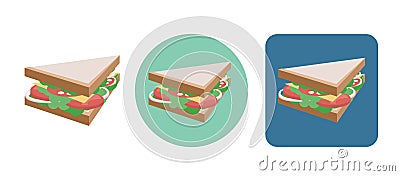 Set of flat sandwich icons in isometric style. Vector Illustration