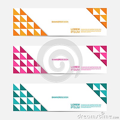 Set of Flat Triangle Flat Marketing Design Banner Vector Illustration