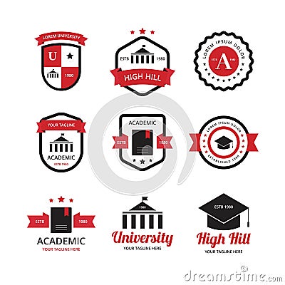 FLAT UNIVERSITY LOGO Vector Illustration