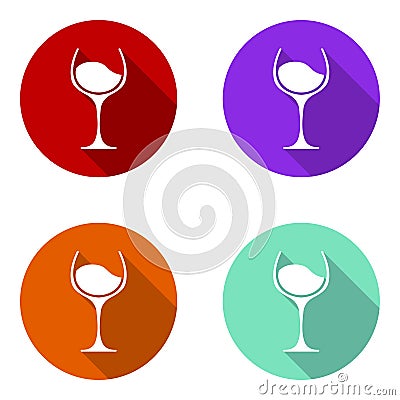 Set flat wine icons in four variant Stock Photo