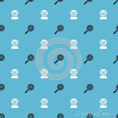 Set Flea search and Dog on seamless pattern. Vector Vector Illustration