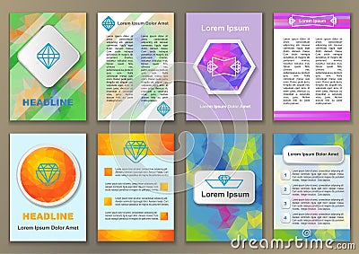 Set of fliers with abstract backgrounds Vector Illustration