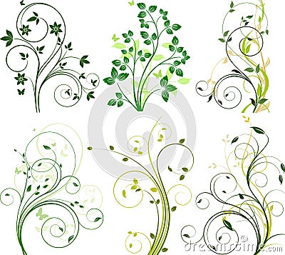 Set of floral backgrounds Vector Illustration