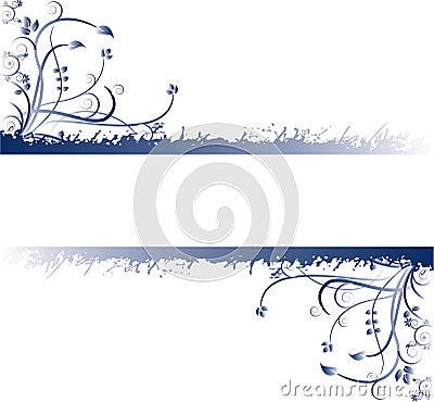 Set of Floral Border Art Vector Illustration