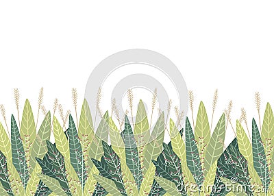 Set with floral elements and leaves.decorative elements for your design leaves swirls floral flat design style vector illustration Cartoon Illustration