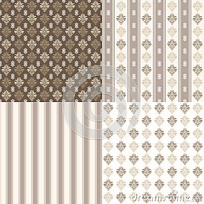 Set floral ornamental patterns. Vector Illustration