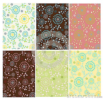Set of floral patterns Vector Illustration