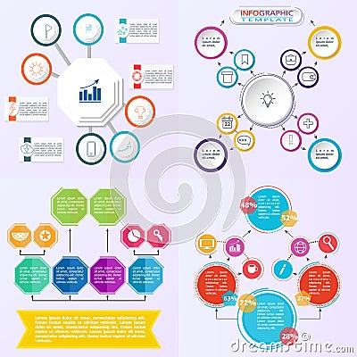 Set of flowchart elements different arrows for creating personalized charts. Vector Illustration