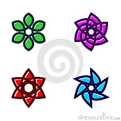 Set Of Flower Icon Vector Stock Photo