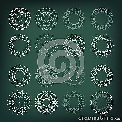 Set of flower shapes. 16 elements for your design and decorations Stock Photo