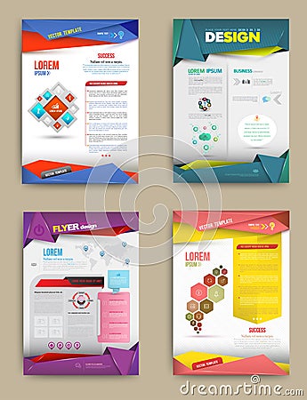 Set of Flyer, Brochure Design Templates. Vector Illustration