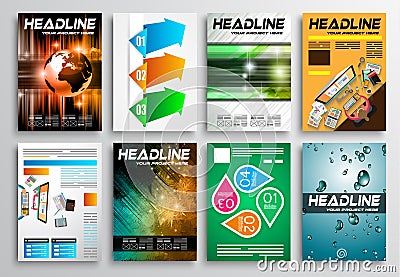 Set of Flyer Design, Infographic layout. Brochure Designs Vector Illustration