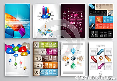 Set of Flyer Design, Web Templates. Brochure Designs Vector Illustration