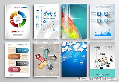 Set of Flyer Design, Web Templates. Brochure Designs Vector Illustration