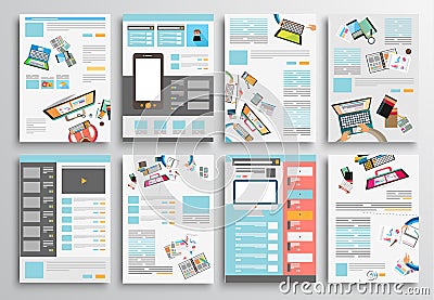 Set of Flyer Design, Web Templates. Brochure Designs Vector Illustration
