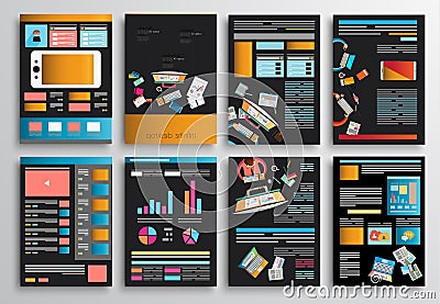 Set of Flyer Design, Web Templates. Brochure Designs Vector Illustration