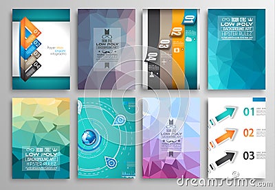 Set of Flyer Design, Web Templates. Brochure Designs, Technology Backgrounds. Vector Illustration