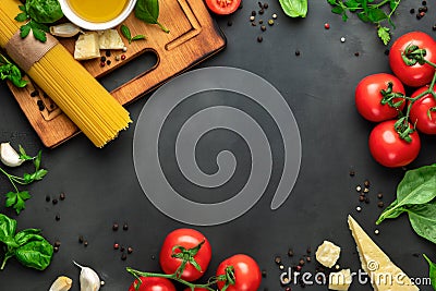 Set of food for cooking Italian pasta Stock Photo