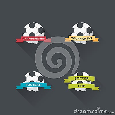 Set of football graphic icons. Vector Illustration